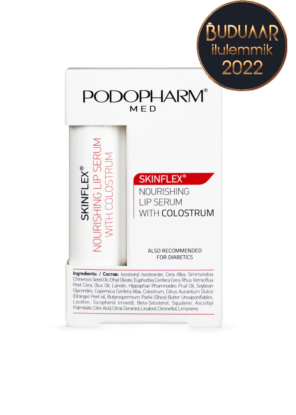 Podopharm LIP SERUM WITH COLOSTRUM, TOITEV HUULEPALSAM TERNESPIIMAGA 4,9G